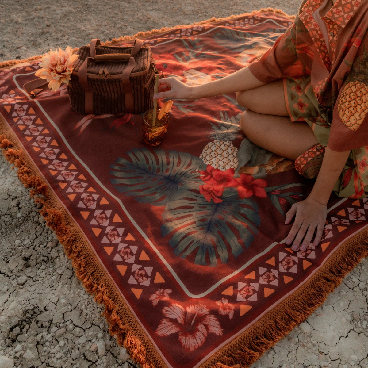 Cuban Tropical Picnic Rug - Bronze – Gypsy and the Bowerbird