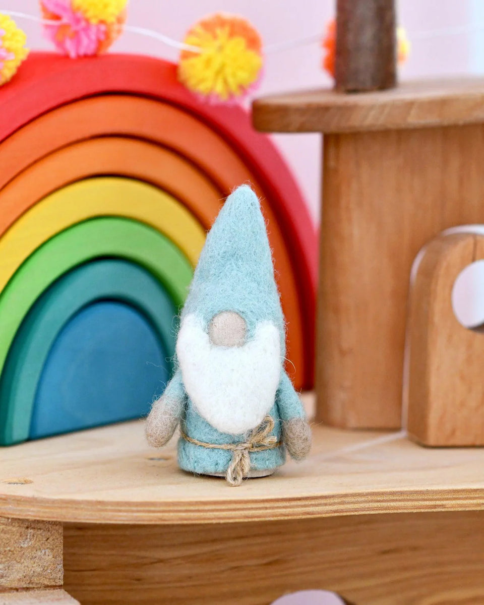Pastel Blue Felt Gnome Peg Doll – Gypsy and the Bowerbird