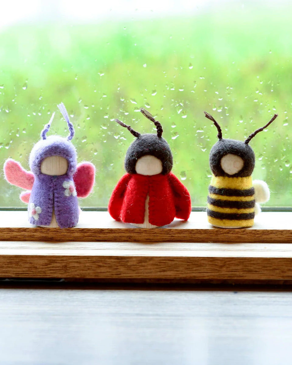 Bugs Peg Dolls Set - Bee, Ladybug & Butterfly – Gypsy and the Bowerbird